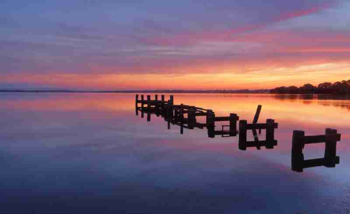 Serene water and stunning sunrise